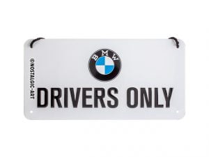 Metalen bord "BMW Drivers Only" 20 x 10 cm van Nostalgic-Art
