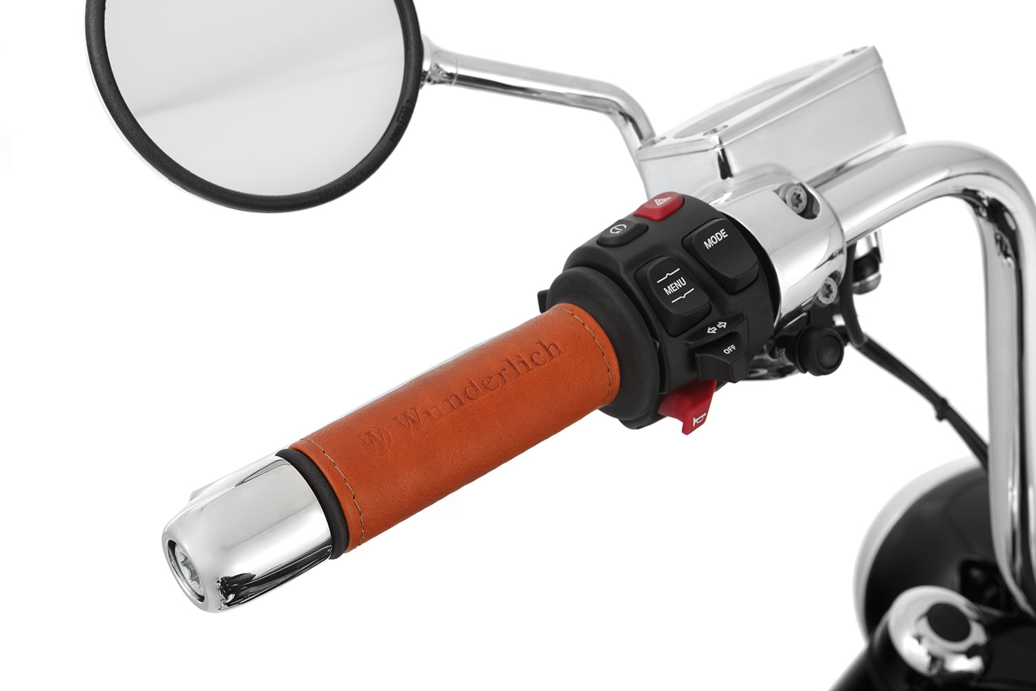 Wunderlich lederen hoezen voor de handvatten van de BMW R 18 - set - bruin - Afbeelding 8