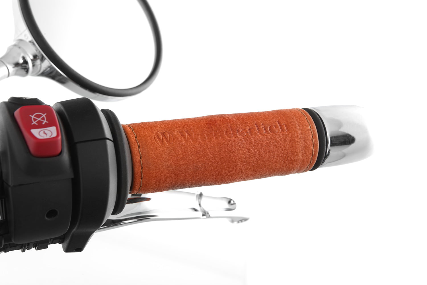 Wunderlich lederen hoezen voor de handvatten van de BMW R 18 - set - bruin - Afbeelding 7