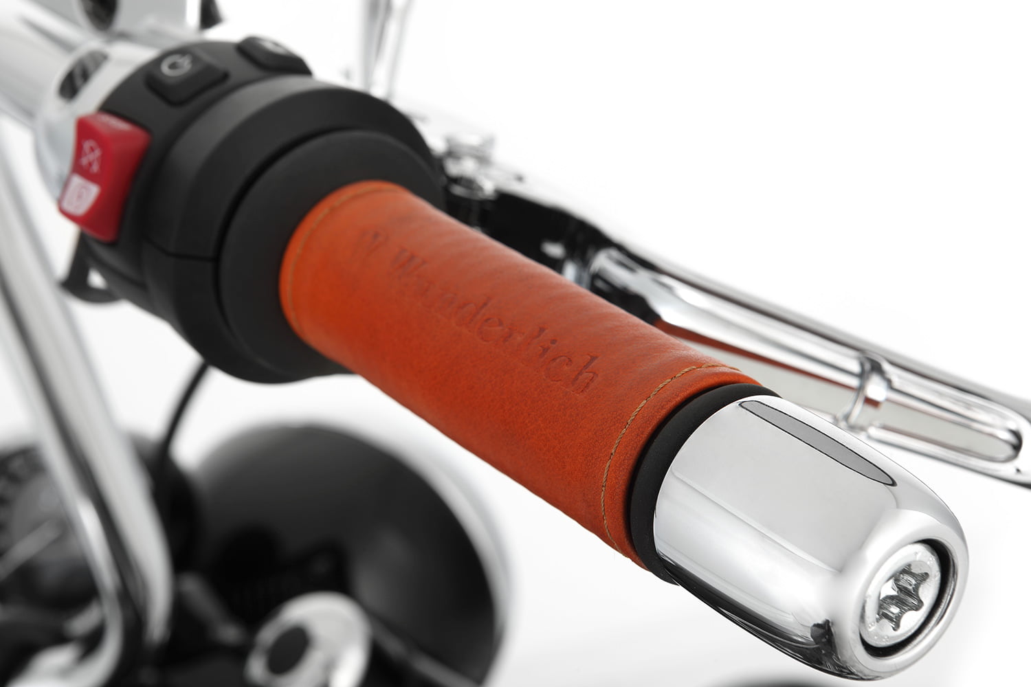 Wunderlich lederen hoezen voor de handvatten van de BMW R 18 - set - bruin - Afbeelding 6