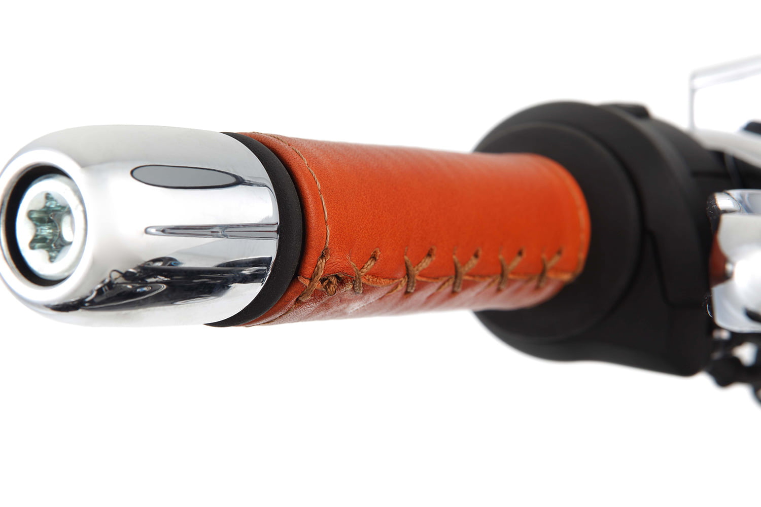 Wunderlich lederen hoezen voor de handvatten van de BMW R 18 - set - bruin - Afbeelding 5