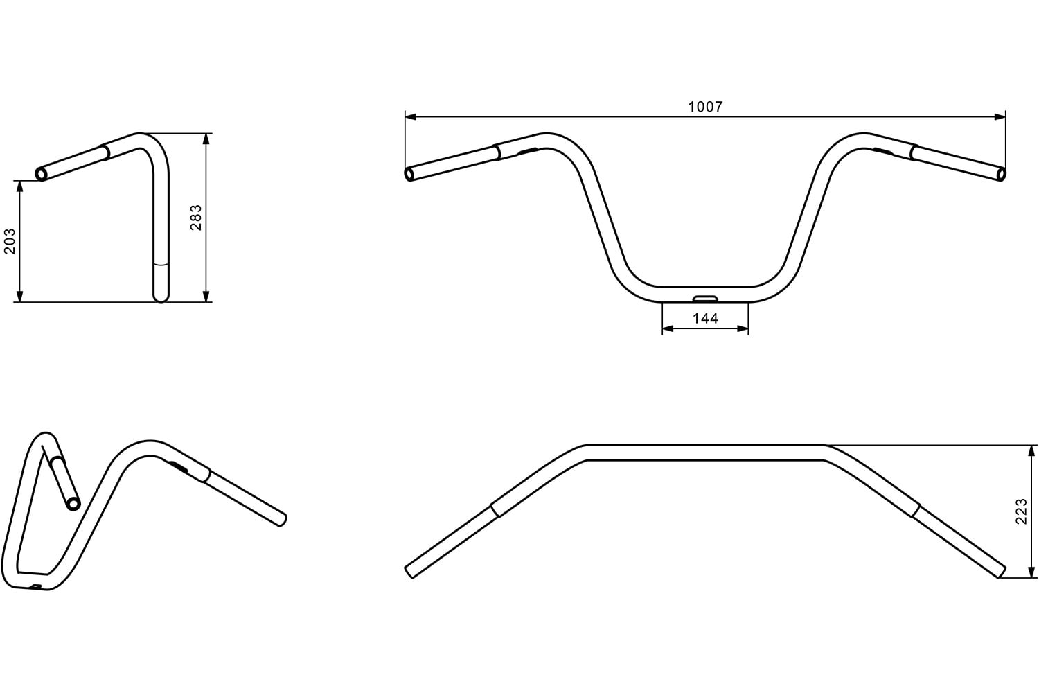 Wunderlich stuur »APE HANGER« - verchroomd - Afbeelding 3