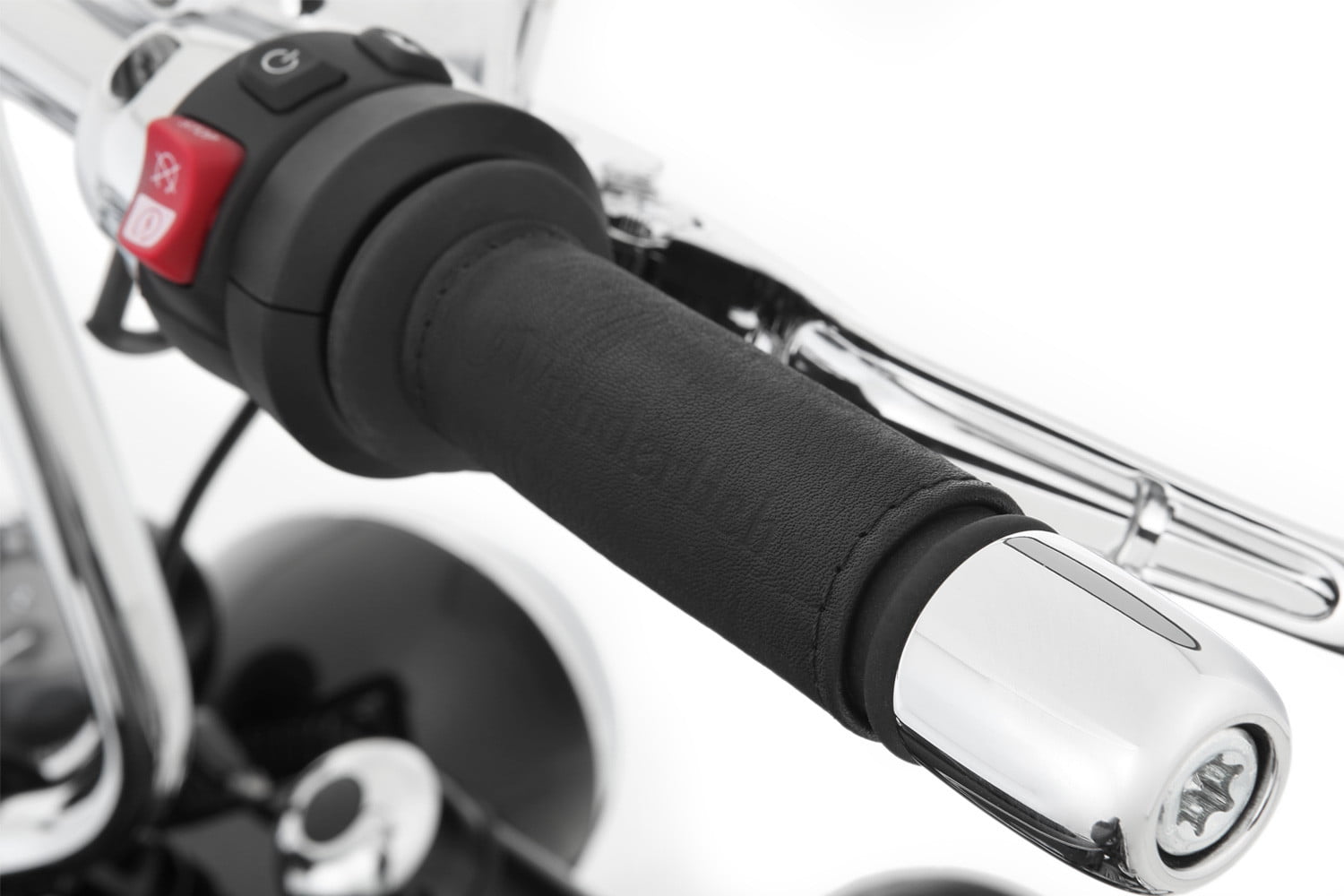 Wunderlich lederen hoezen voor de handvatten van de BMW R 18 - set - zwart