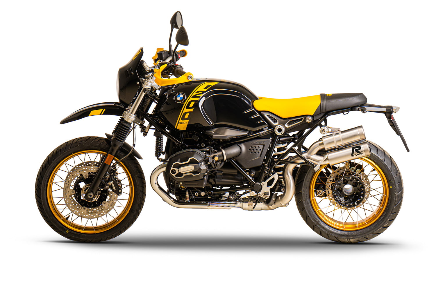 REMUS MESH dubbele geluiddemper mat incl. aansluitbuis - RVS