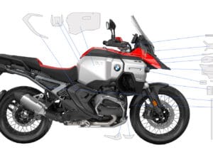 Lakbeschermingsfolies complete set PremiumShield R 1300 GS Adventure Racing Red + Option 719 - transparant
