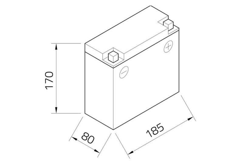 Motorfietsaccu Intact SLA12-22 - zwart - Afbeelding 2
