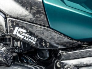 Ilmberger tankcover onder R 1300 GS - links - Black Diamond Carbon - mat