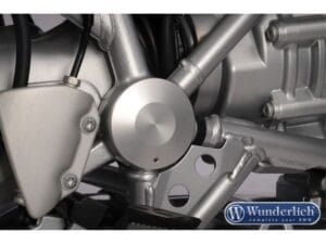 Swingarm Pivot Cover classic design left BMW R1200GS/Adv. // R1200R -'14 // R1200S(T) - silver Wunderlich