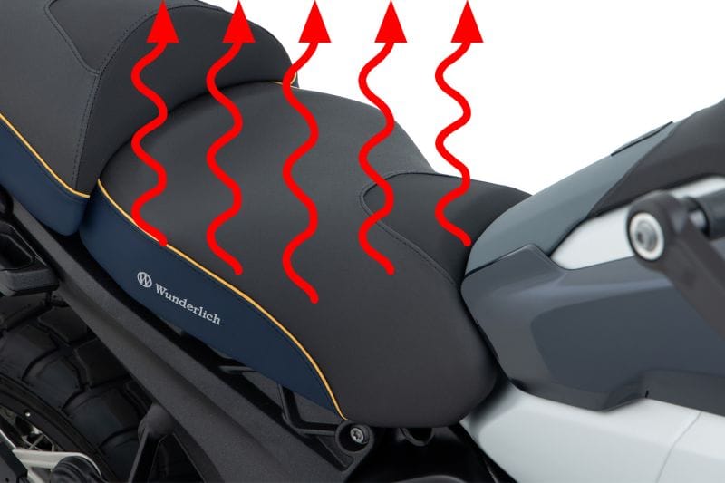 Wunderlich Active Comfort Rider Seat - met stoelverwarming Smart Plug & Play R 1300 GS - Standaard - Imperial Blue-Gold